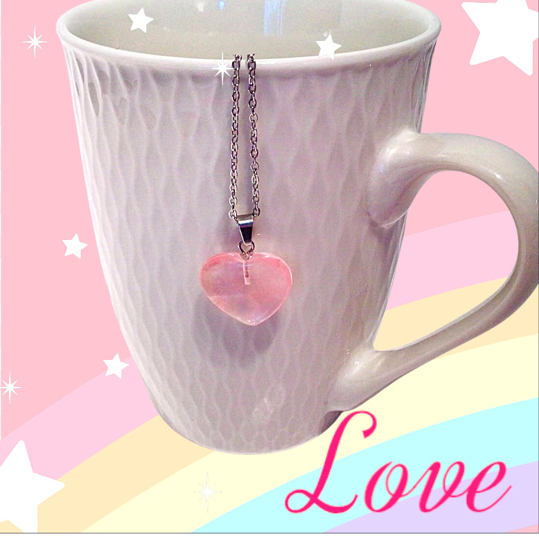 Collier Cœur Quartz Rose 💖