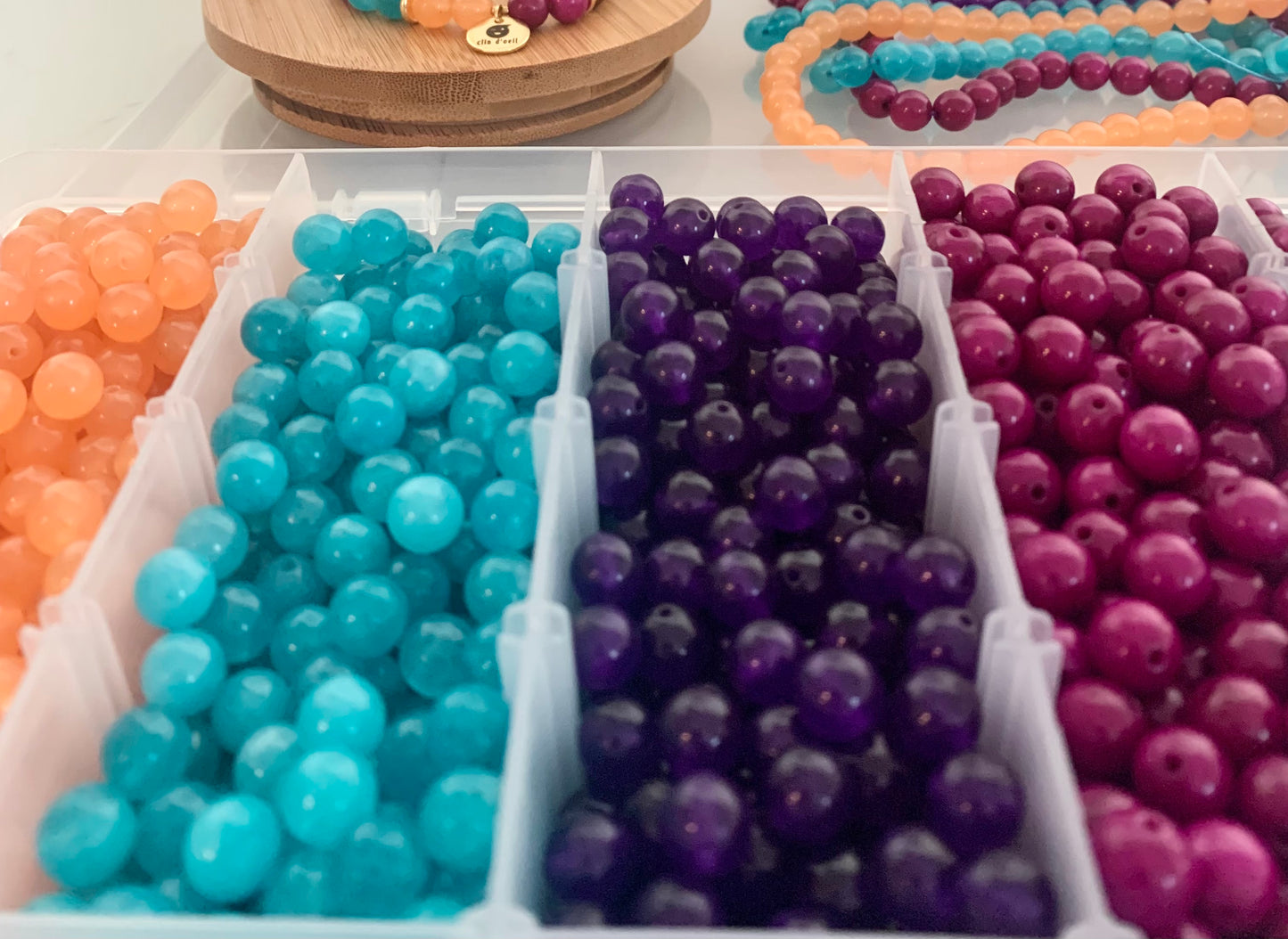 Bracelet Enfant Clin d’œil 💕🧡🩵💜 Coloré