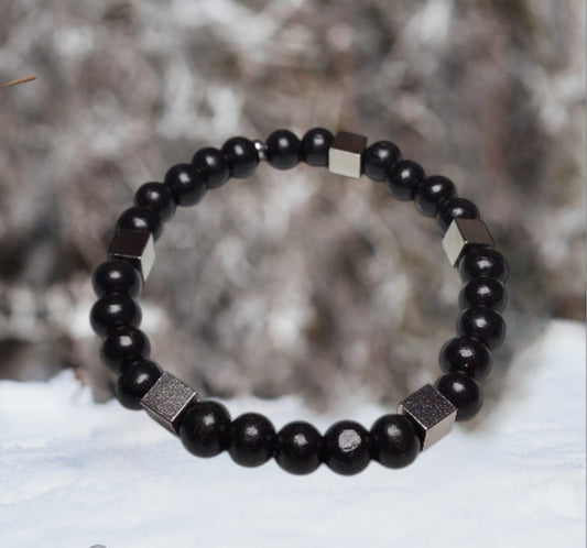 Bracelet Wood Black