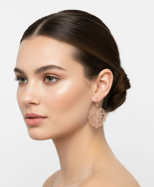 Boucles d’oreilles Monstera Rose Gold