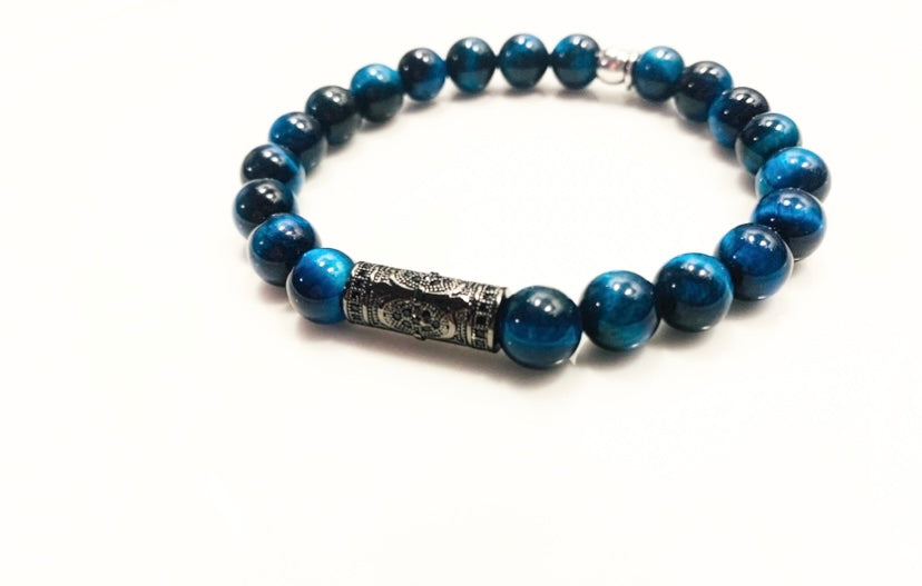 Bracelet Œil de tigre Bleu
