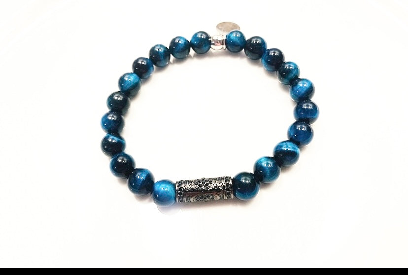 Bracelet Œil de tigre Bleu