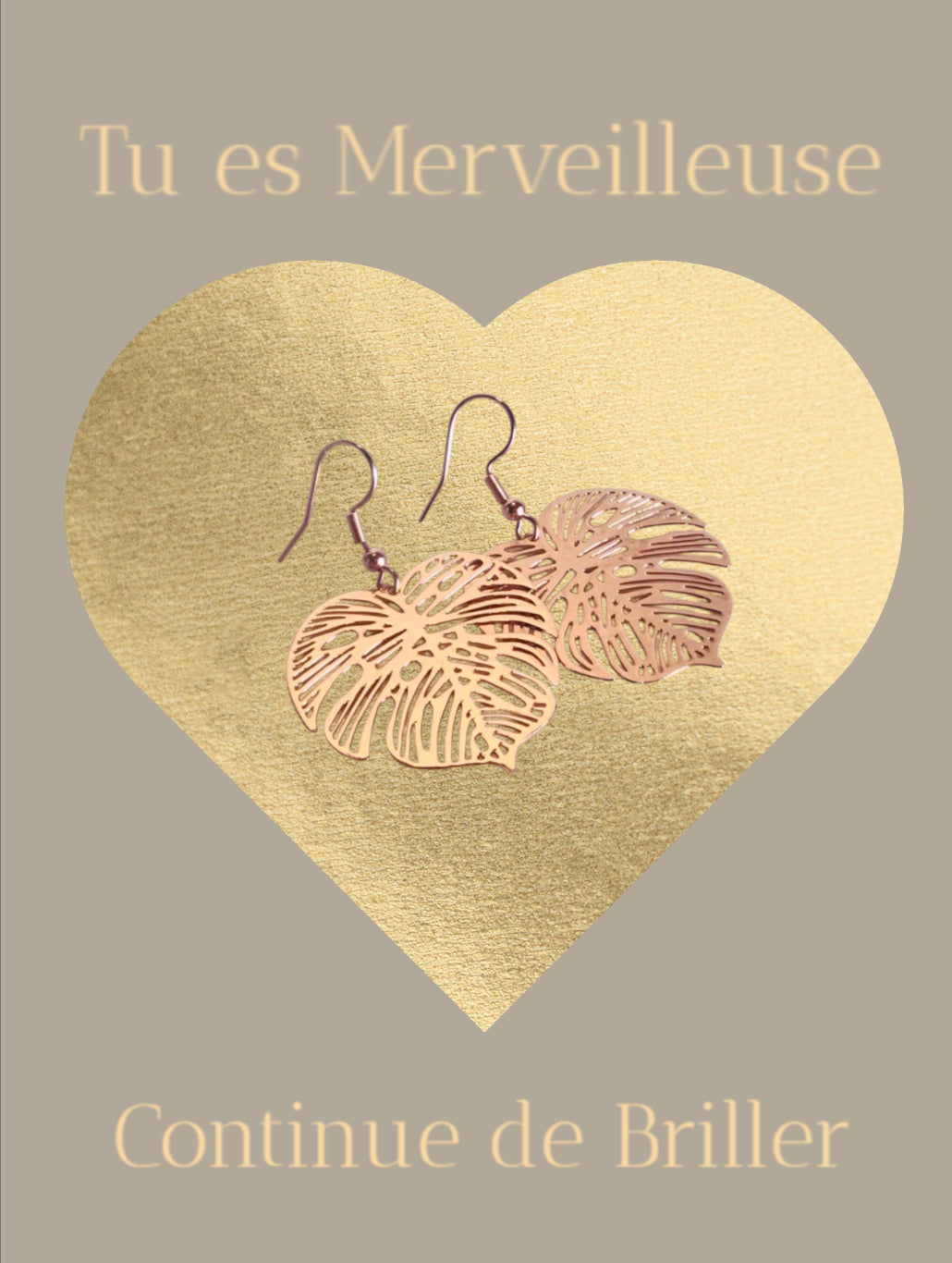 Boucles d’oreilles Monstera Rose Gold