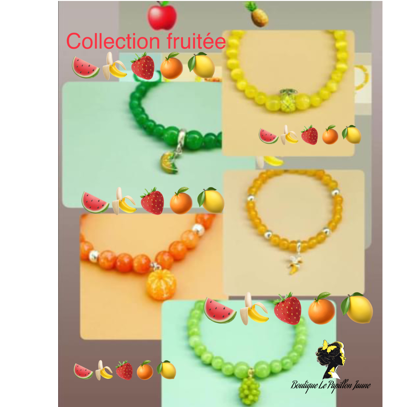Bracelet collection fruitée 🍉Melon d’eau🍉