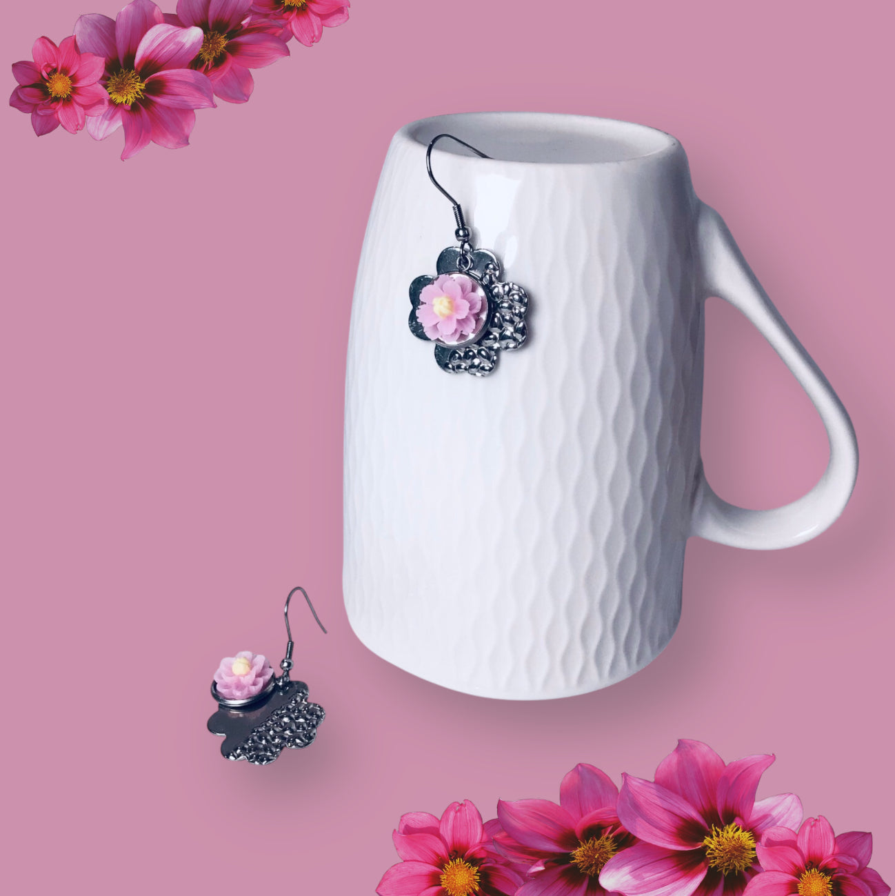 Boucles d’oreilles Fleur de Nénuphar