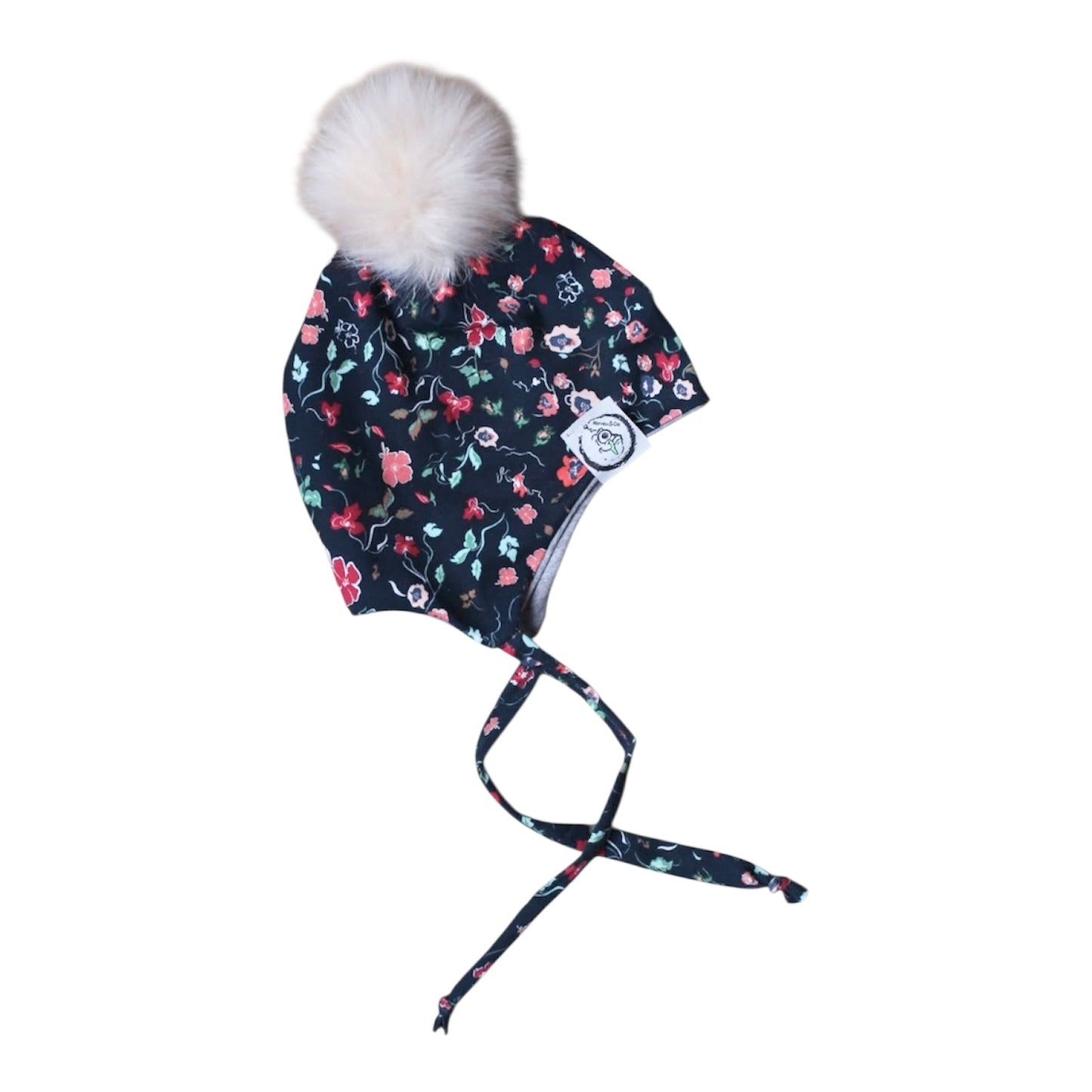 Tuque Bleue Fleurie